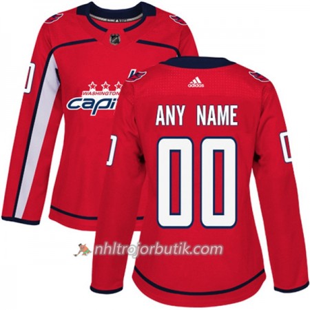 Dame Ishockey Washington Capitals Tröja med eget tryck Adidas 2017-2018 Röd Authentic